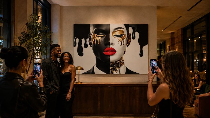 Commercial Art for Hotels and Restaurants: The Wall Behind the Photo Is Doing Your Marketing