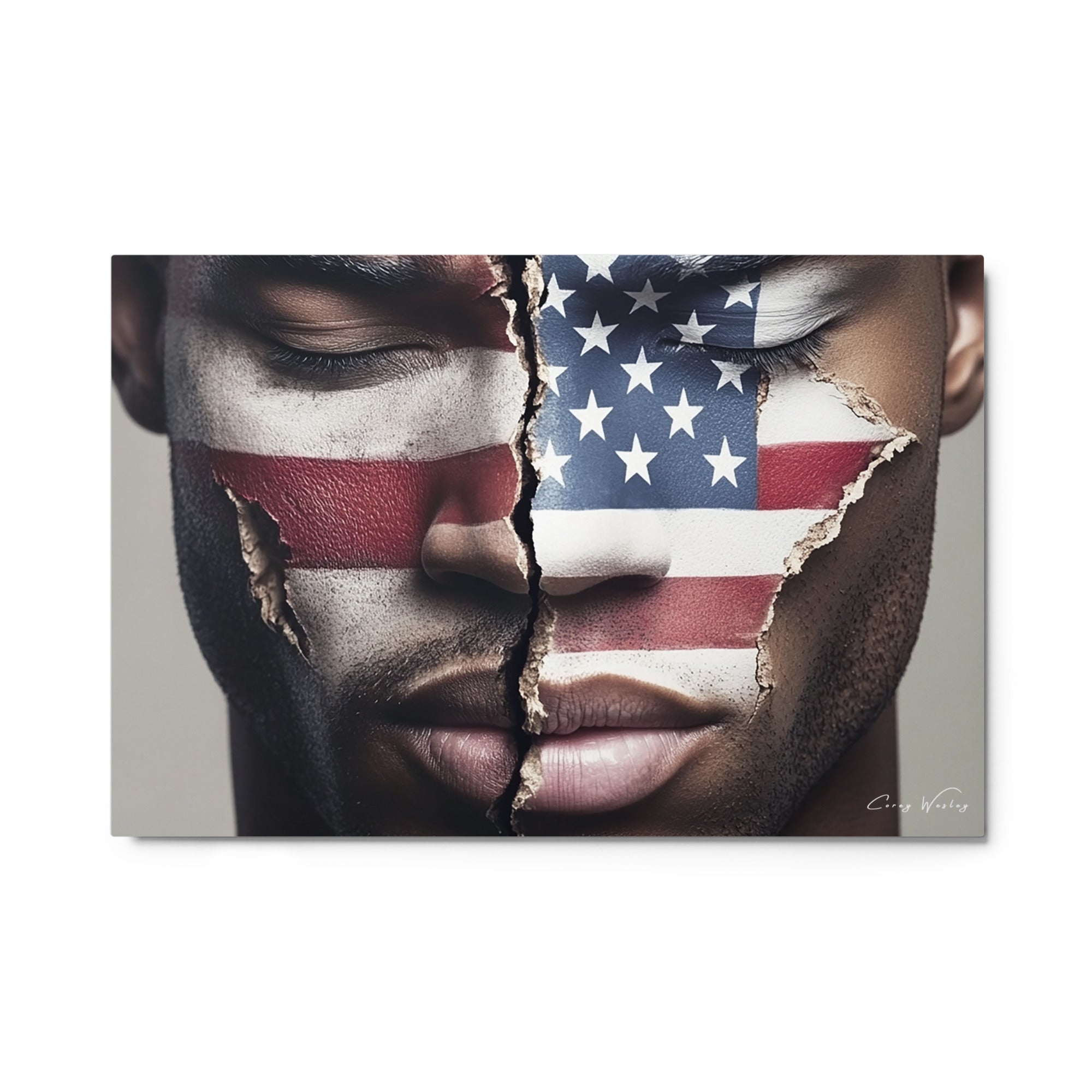American Paradox 36x24 aluminum portrait museum quality - Milton Wes Art contemporary NYC artist