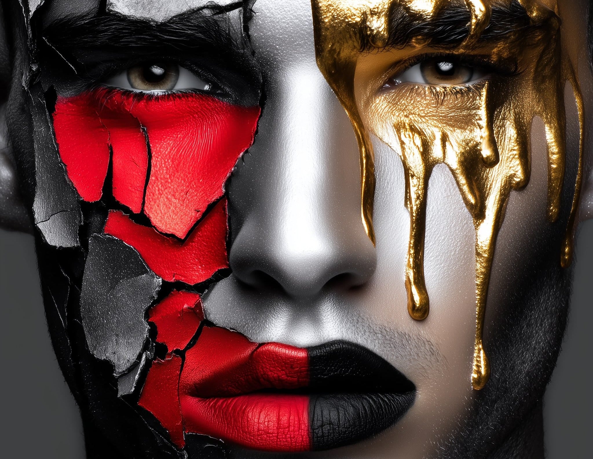 Gold Doesn't Heal by Corey Wesley, 24x36 aluminum contemporary artwork displayed in a refined living space, Milton Wes Art.
