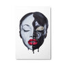 Black white dripping portrait art contemporary melting face red lips aluminum print NYC artist wall art Black white dripping portrait art contemporary melting face red lips aluminum print NYC artist wall art