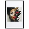 Abstract face portrait art contemporary split design aluminum print NYC artist modern wall decor Abstract face portrait art contemporary split design aluminum print NYC artist modern wall decor