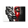 Zebra stripe red drip portrait art contemporary face paint aluminum print NYC artist bold wall decor Zebra stripe red drip portrait art contemporary face paint aluminum print NYC artist bold wall decor