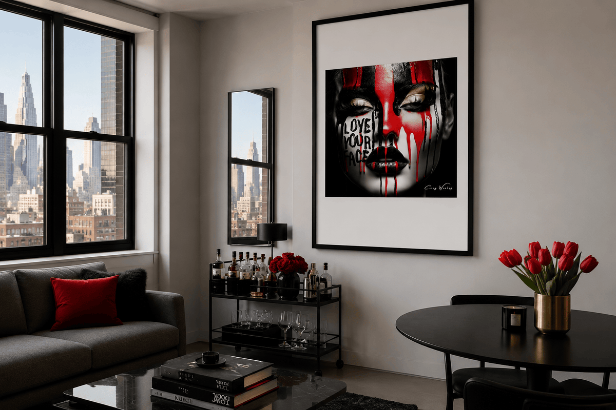 Love Your Face by Corey Wesley, one-of-one contemporary work from Unapologetic Faces, Milton Wes Art, Harlem NYC.