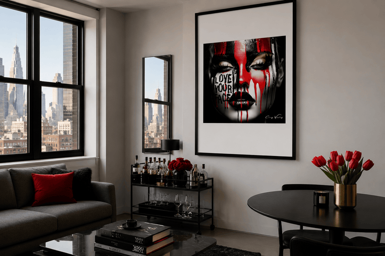 Love Your Face by Corey Wesley, one-of-one contemporary work from Unapologetic Faces, Milton Wes Art, Harlem NYC.