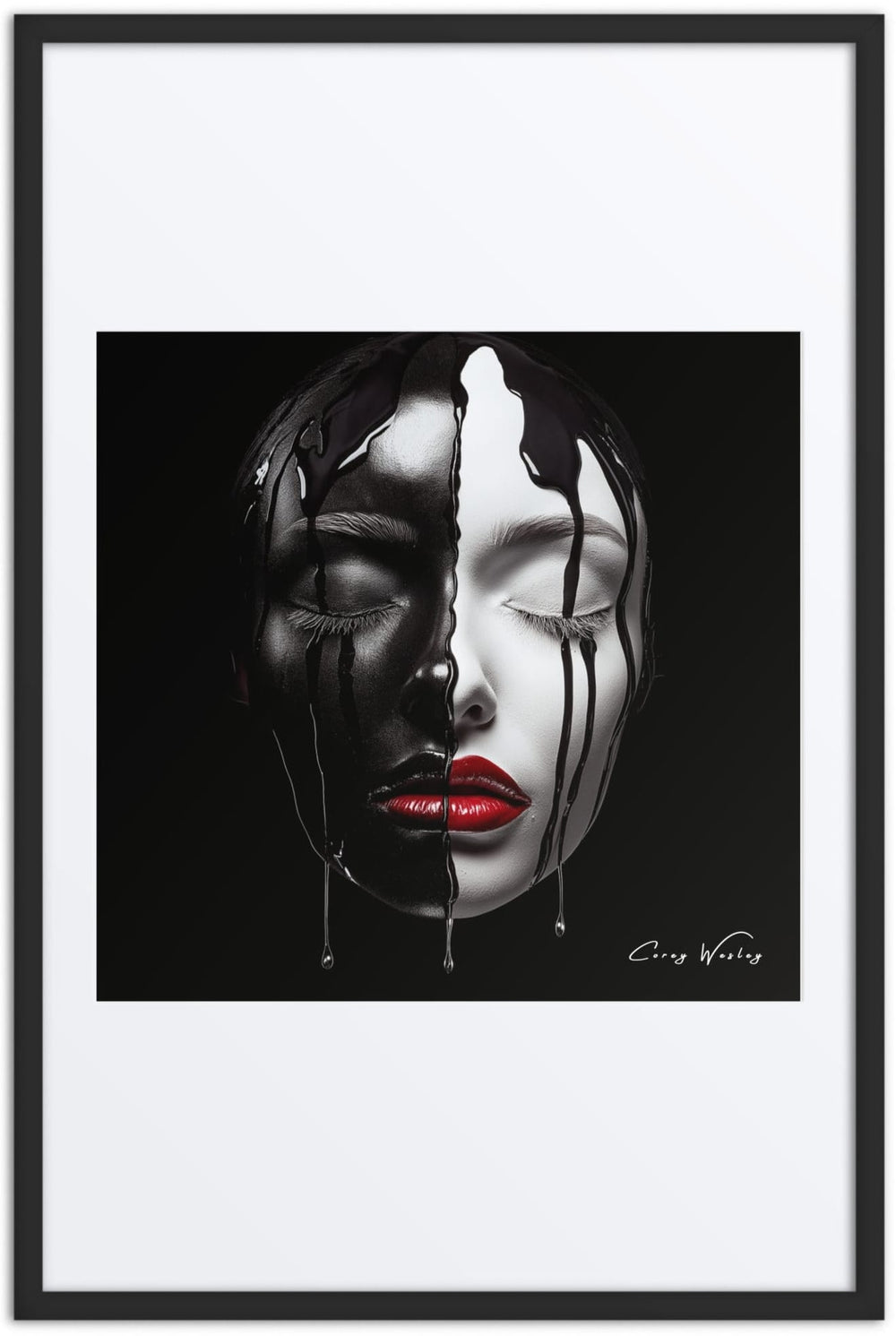 2:00 AM, framed artwork by Harlem artist Corey Wesley, 24x36, Milton Wes Art NYC