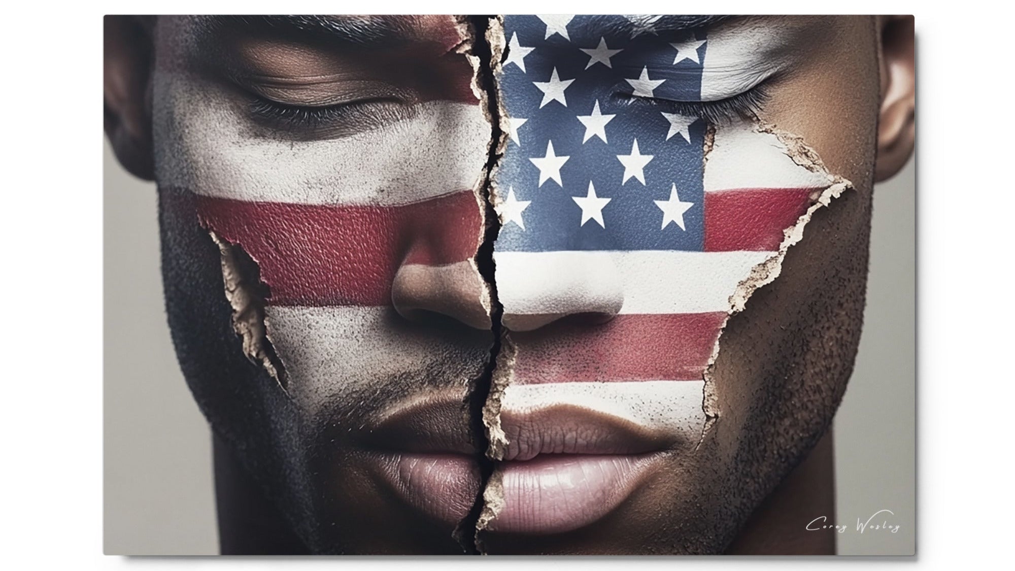 American Paradox 36x24 aluminum portrait museum quality - Milton Wes Art contemporary NYC artist