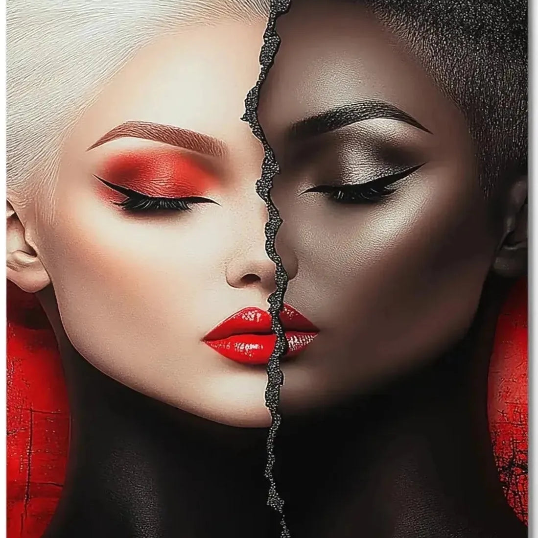 Contrast Faces — one of one aluminum artwork by Harlem artist Corey Wesley, 24x36, Milton Wes Art NYC