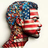 Fractured Identity — one of one framed contemporary work by Harlem artist Corey Wesley, 18x24, Milton Wes Art, Harlem NYC