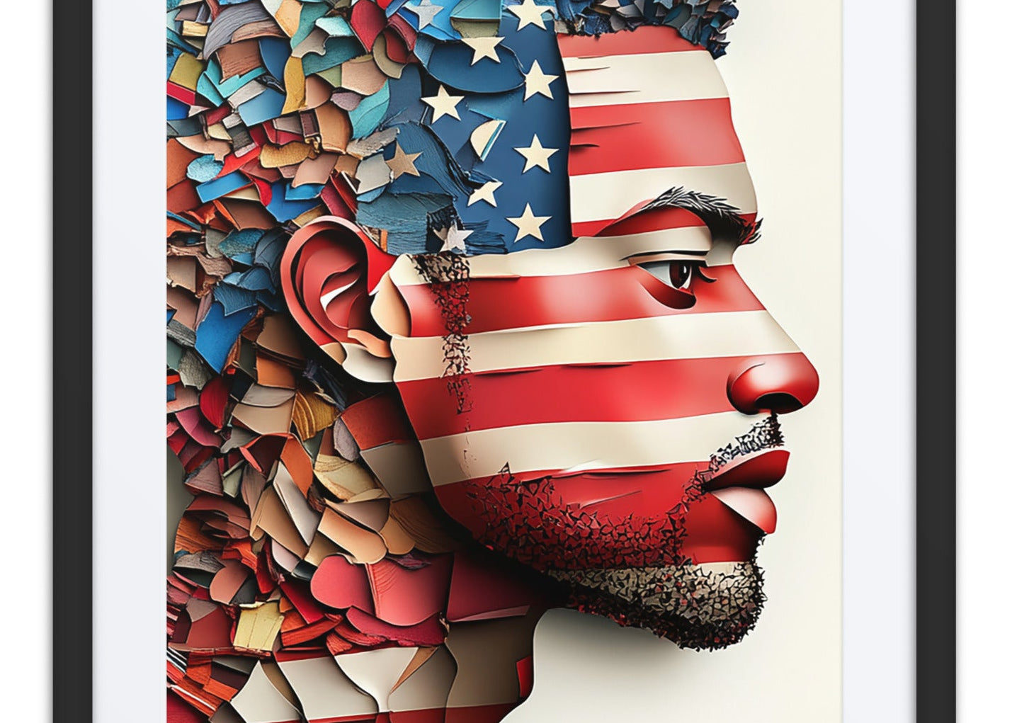 Fractured Identity 18x24 aluminum art Voices for Justice - Milton Wes Art contemporary portrait NYC