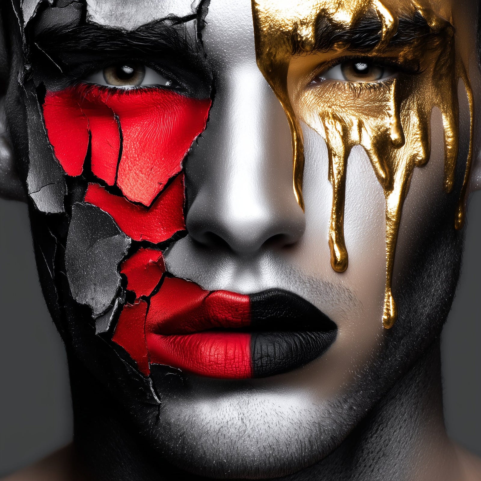 Gold Doesn't Heal — one of one framed contemporary work by Harlem artist Corey Wesley, 24x36, Milton Wes Art, Harlem NYC