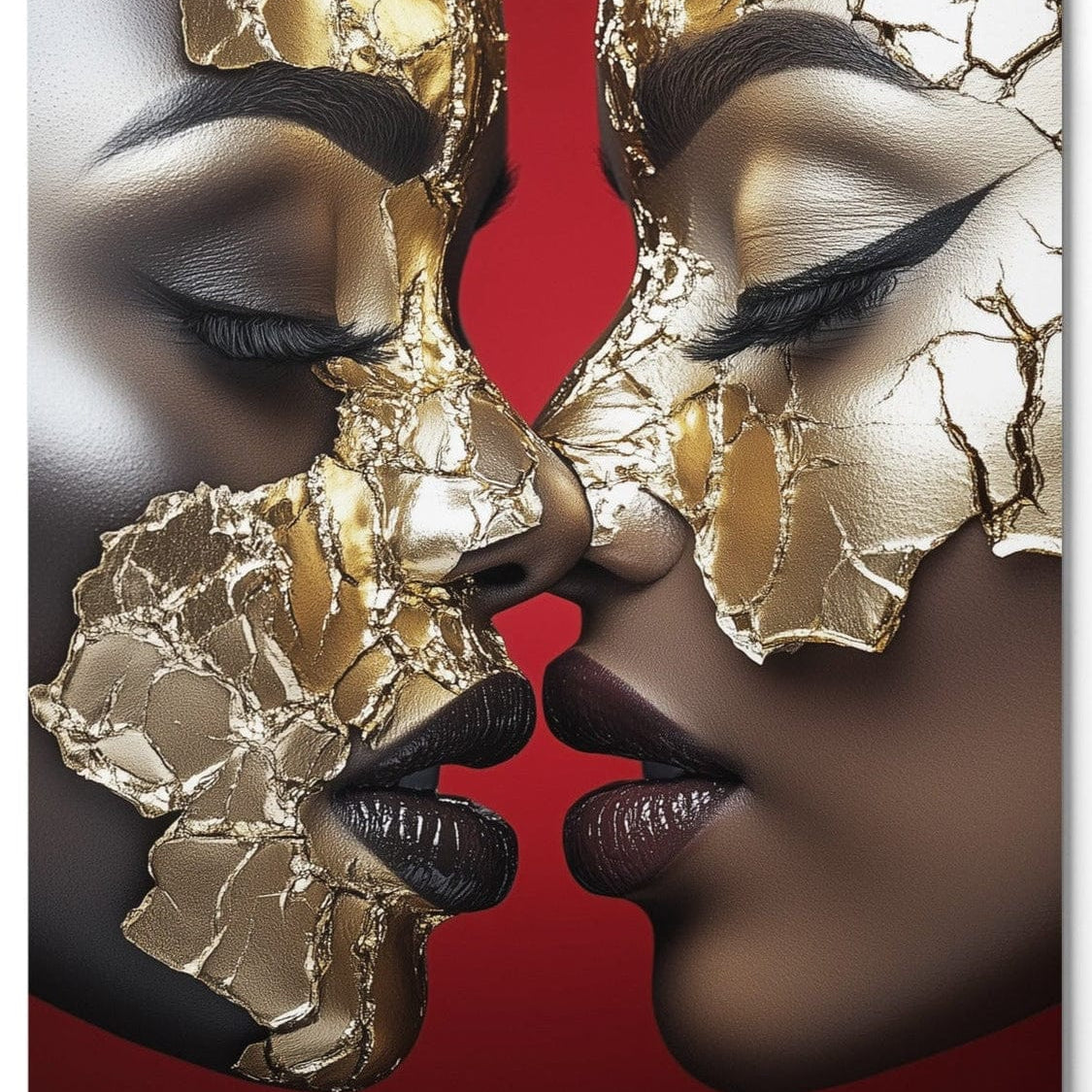 Golden Love — one of one aluminum artwork by Harlem artist Corey Wesley, 24x36, Milton Wes Art NYC