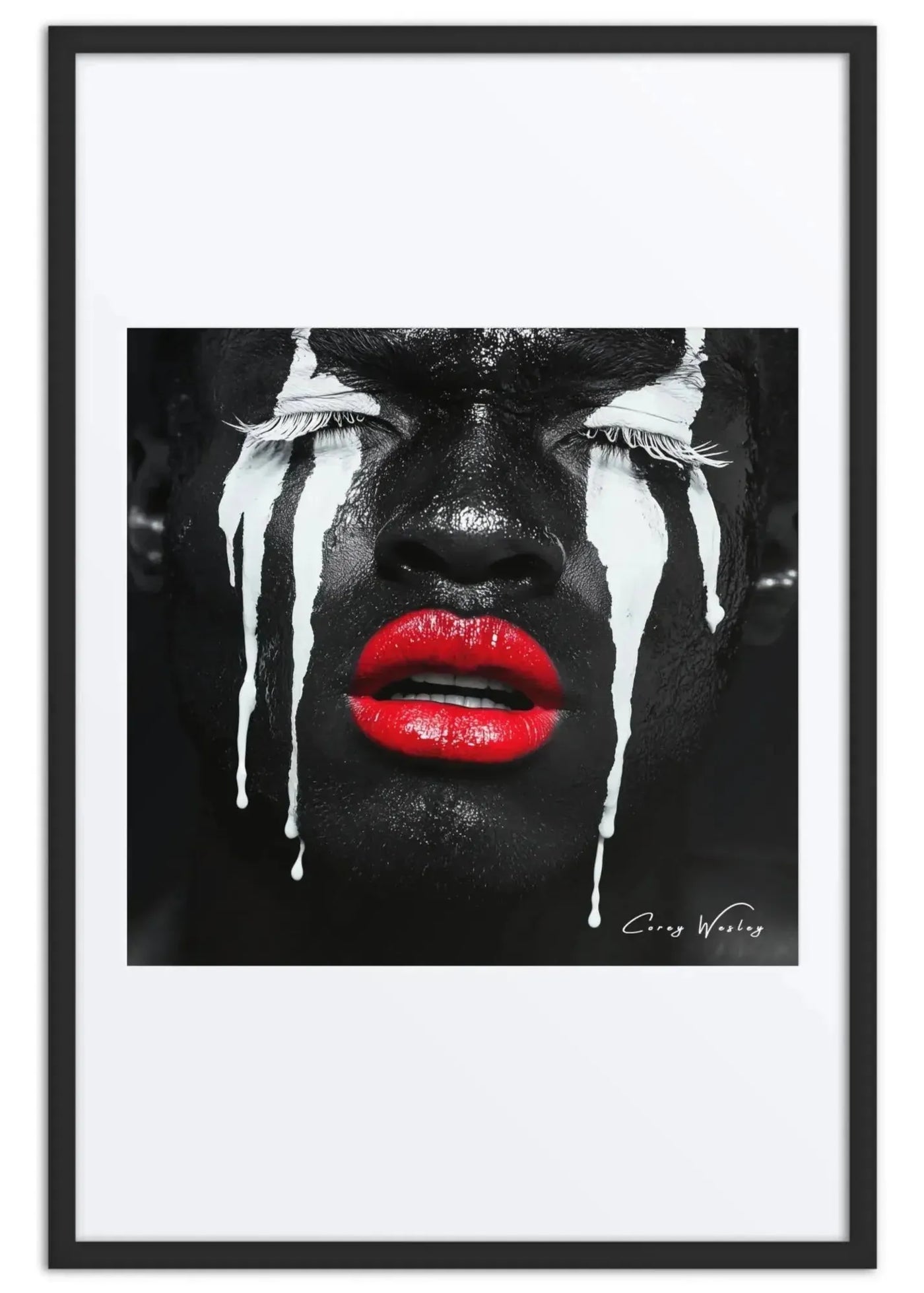 Liberated Tears | Contemporary Framed Artwork, Harlem NYC by Corey Wesley, 24 × 36 in Framed Artwork contemporary artwork, Milton Wes Art. view 2