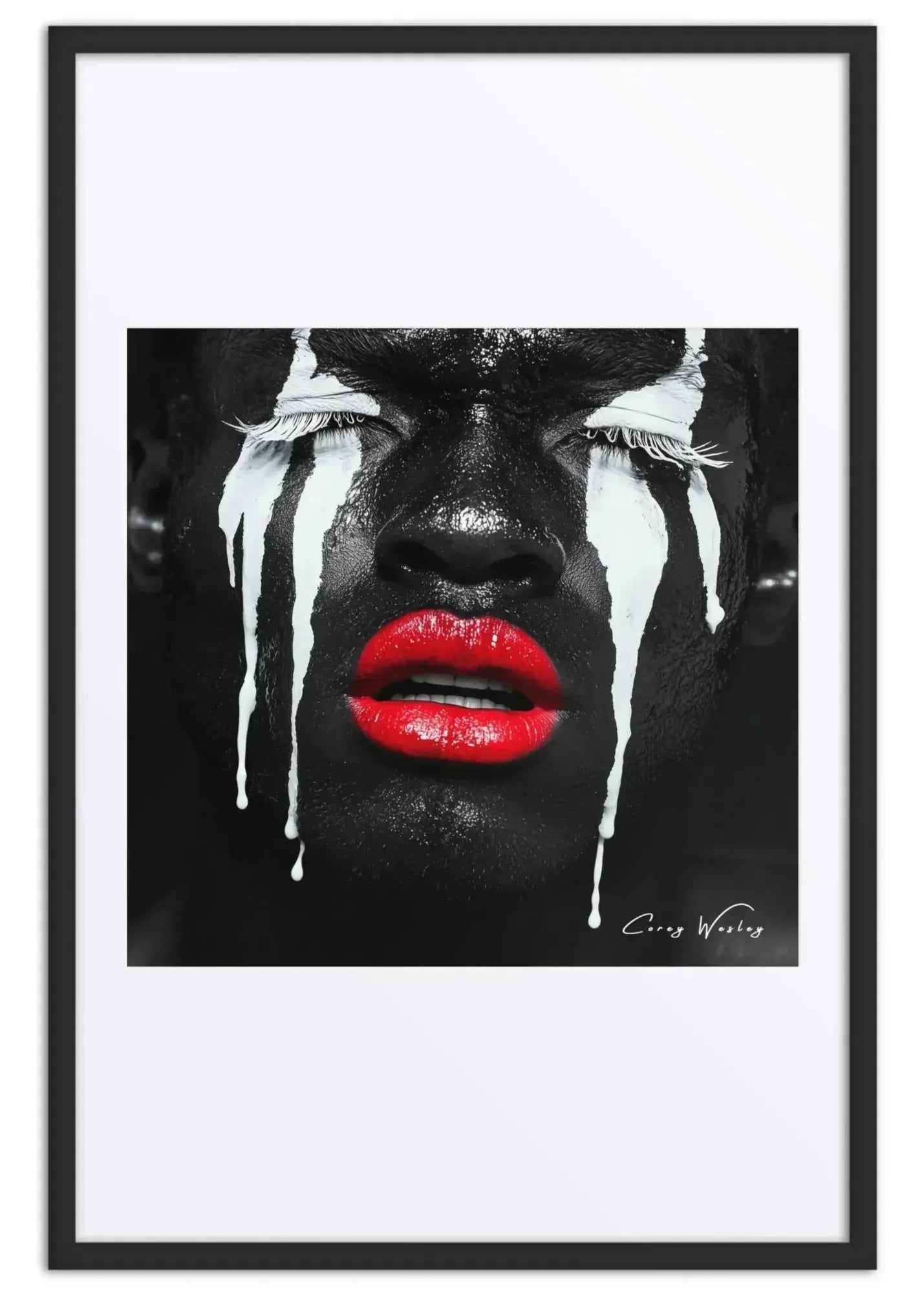 Liberated Tears — one of one framed artwork by Harlem artist Corey Wesley, 24x36, Milton Wes Art NYC