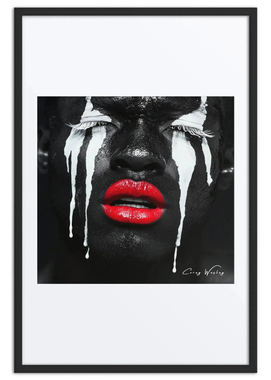 Liberated Tears, one-of-one framed artwork by Harlem artist Corey Wesley, 24x36, Milton Wes Art NYC