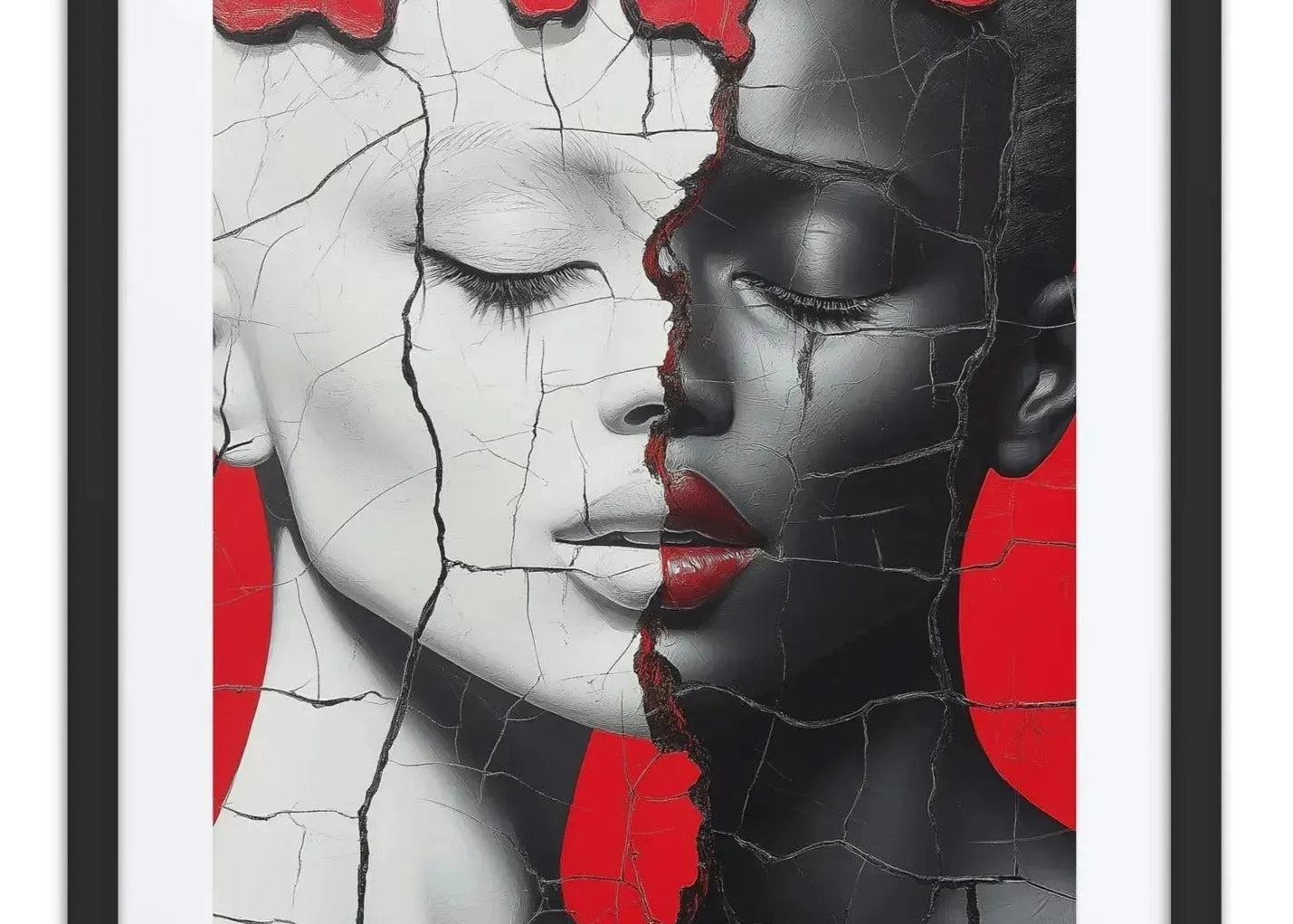 Twin Beauty — one of one framed artwork by Harlem artist Corey Wesley, 18x24, Milton Wes Art NYC