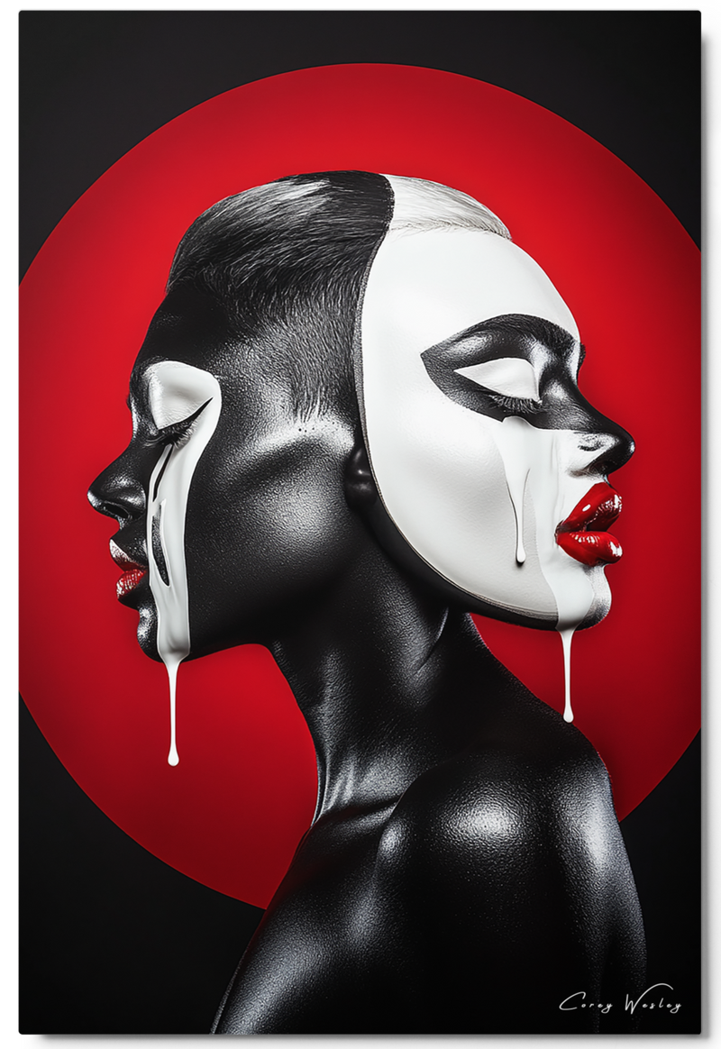 Two-Faced by Corey Wesley — 24x36 Archival Aluminum by Corey Wesley, one of one work from the Unapologetic Faces series, Milton Wes Art Harlem NYC.