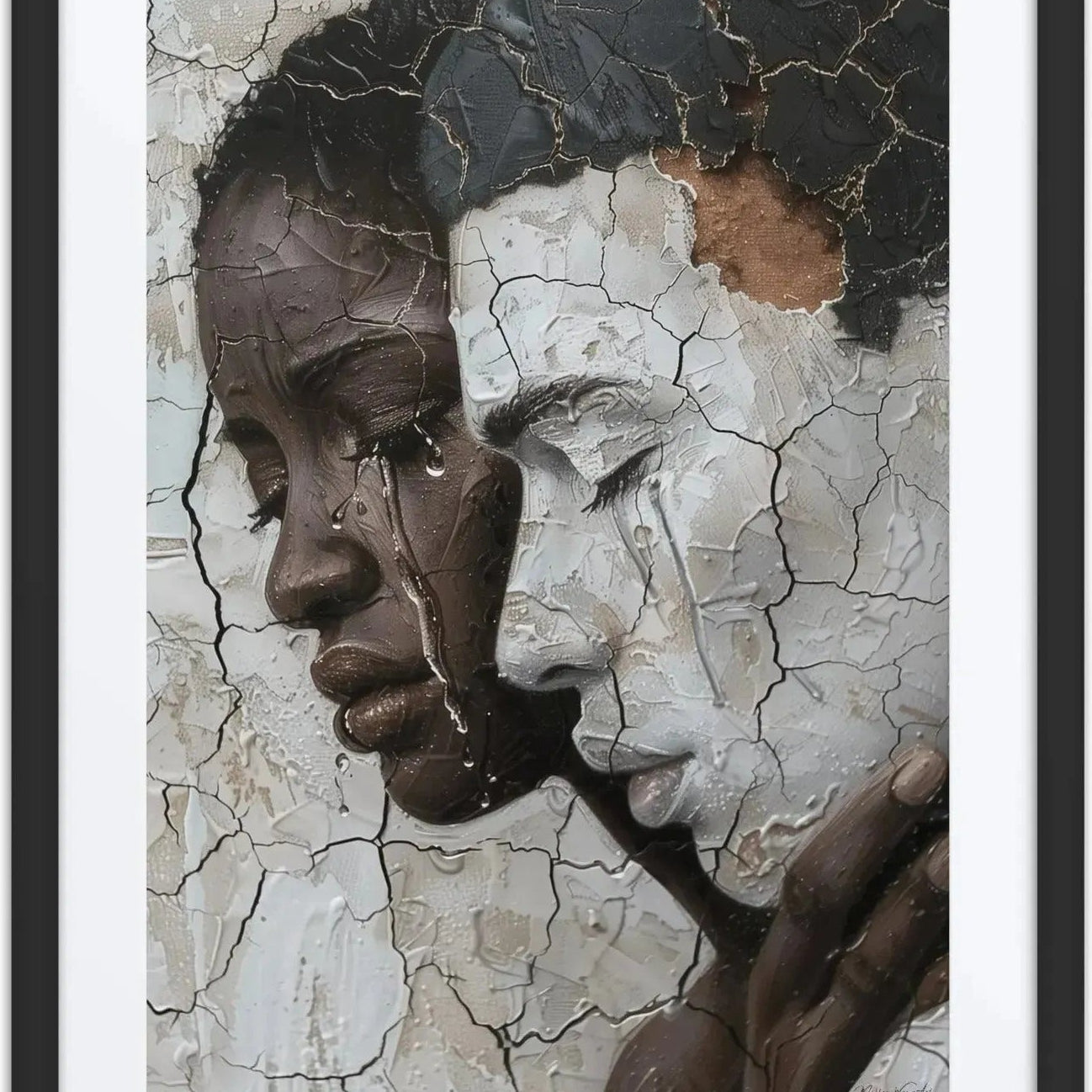 Unapologetic Embrace — one of one framed artwork by Harlem artist Corey Wesley, 18x24, Milton Wes Art NYC