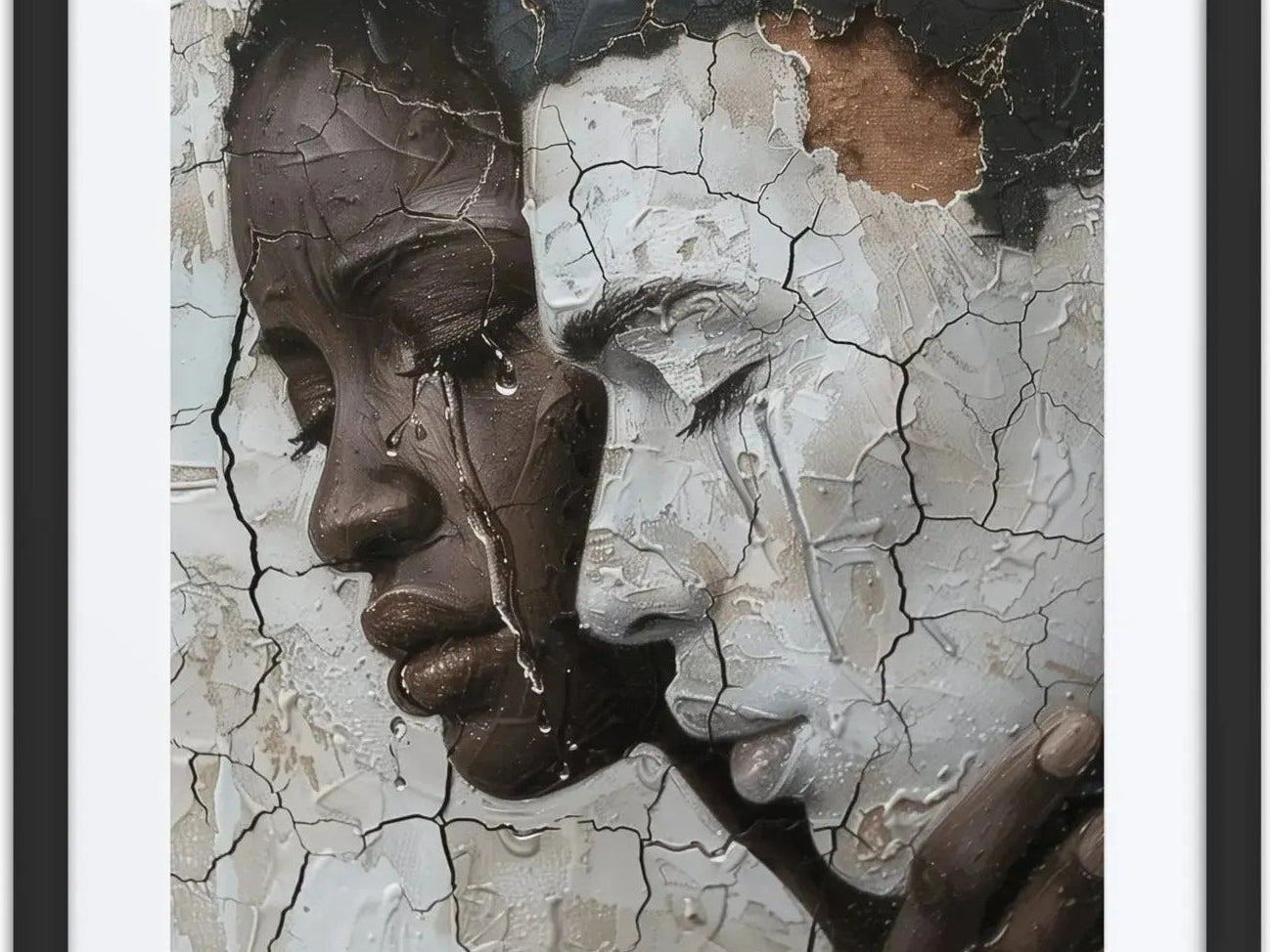 Unapologetic Embrace — one of one framed artwork by Harlem artist Corey Wesley, 18x24, Milton Wes Art NYC