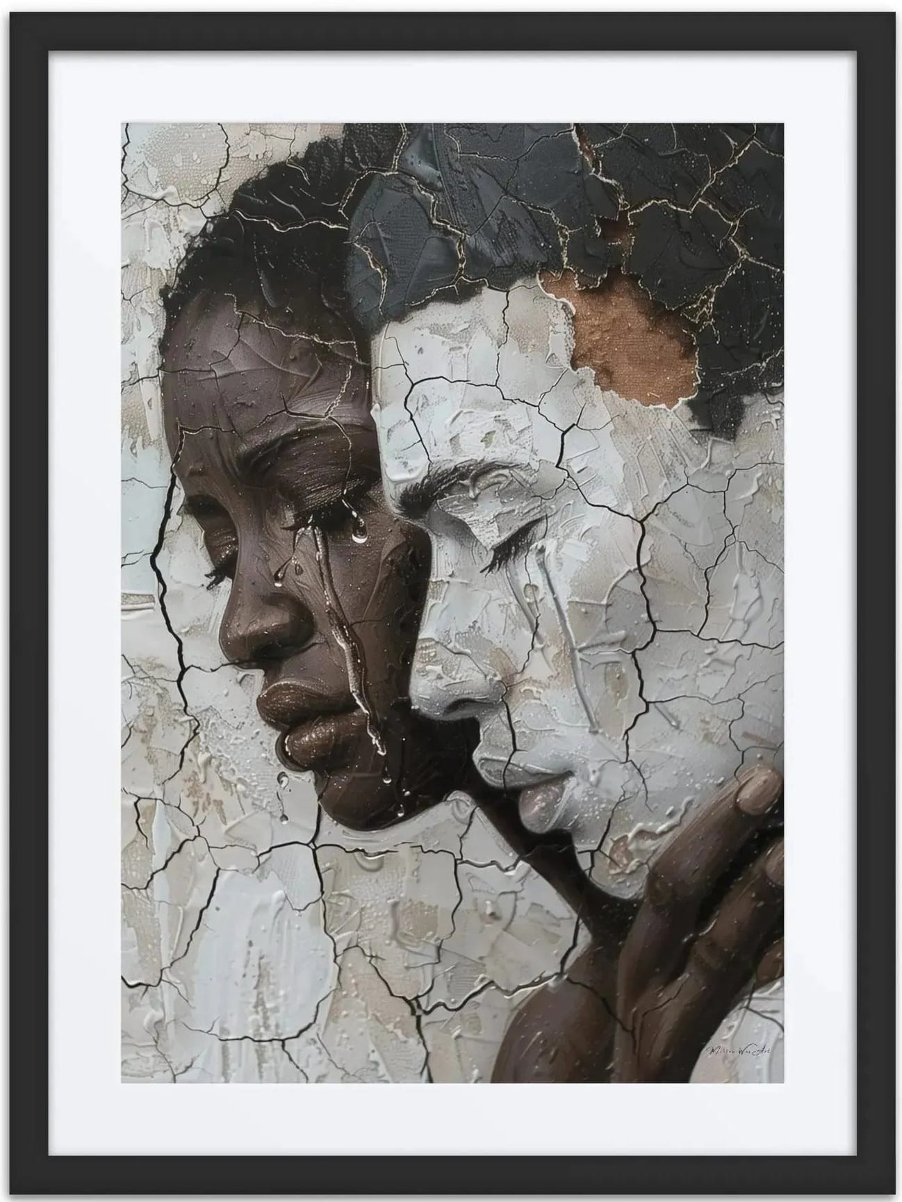 Unapologetic Embrace | Contemporary Framed Artwork, Harlem NYC by Corey Wesley, 18 × 24 in Framed Artwork contemporary artwork, Milton Wes Art. view 3