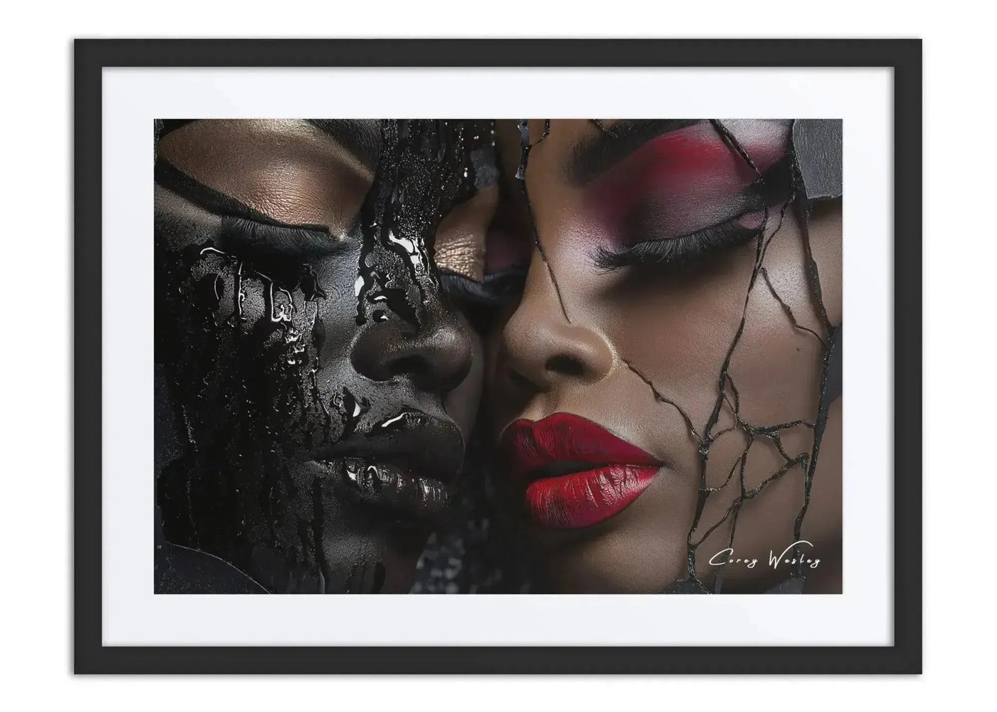 Black Beauty | One of One Contemporary Framed Wall Art, 24x18, Harlem NYC by Corey Wesley, 24 × 18 in Framed Artwork contemporary artwork, Milton Wes Art. view 2
