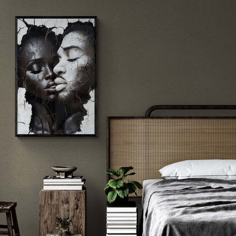 Modern abstract wall art ‘African-American Abstract Framed Canvas | Contemporary Wall Art’, showcasing a powerful blend of African heritage and contemporary style by Milton Wes Art.”