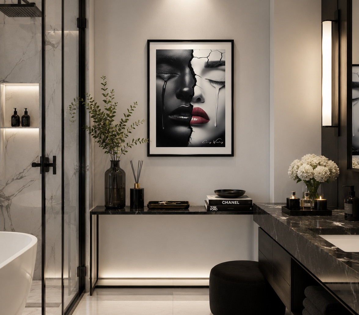Broadway Dual — one of one framed work on archival aluminum by Harlem artist Corey Wesley, 18x24 Unapologetic Faces series