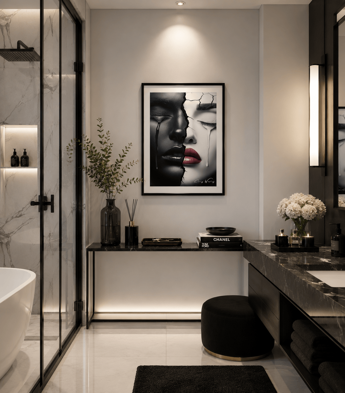 Broadway Duality | One of One Contemporary Framed Wall Art, 18x24, Harlem NYC by Corey Wesley, 18 × 24 in Framed Artwork contemporary artwork, Milton Wes Art. view 2