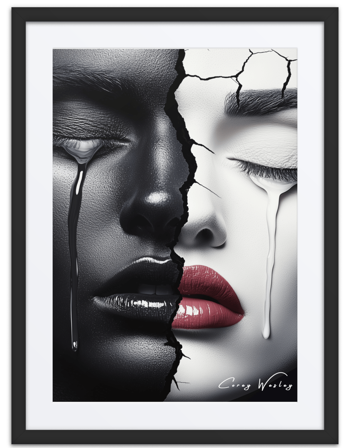 Broadway Duality | One of One Contemporary Framed Wall Art, 18x24, Harlem NYC by Corey Wesley, 18 × 24 in Framed Artwork contemporary artwork, Milton Wes Art. view 3
