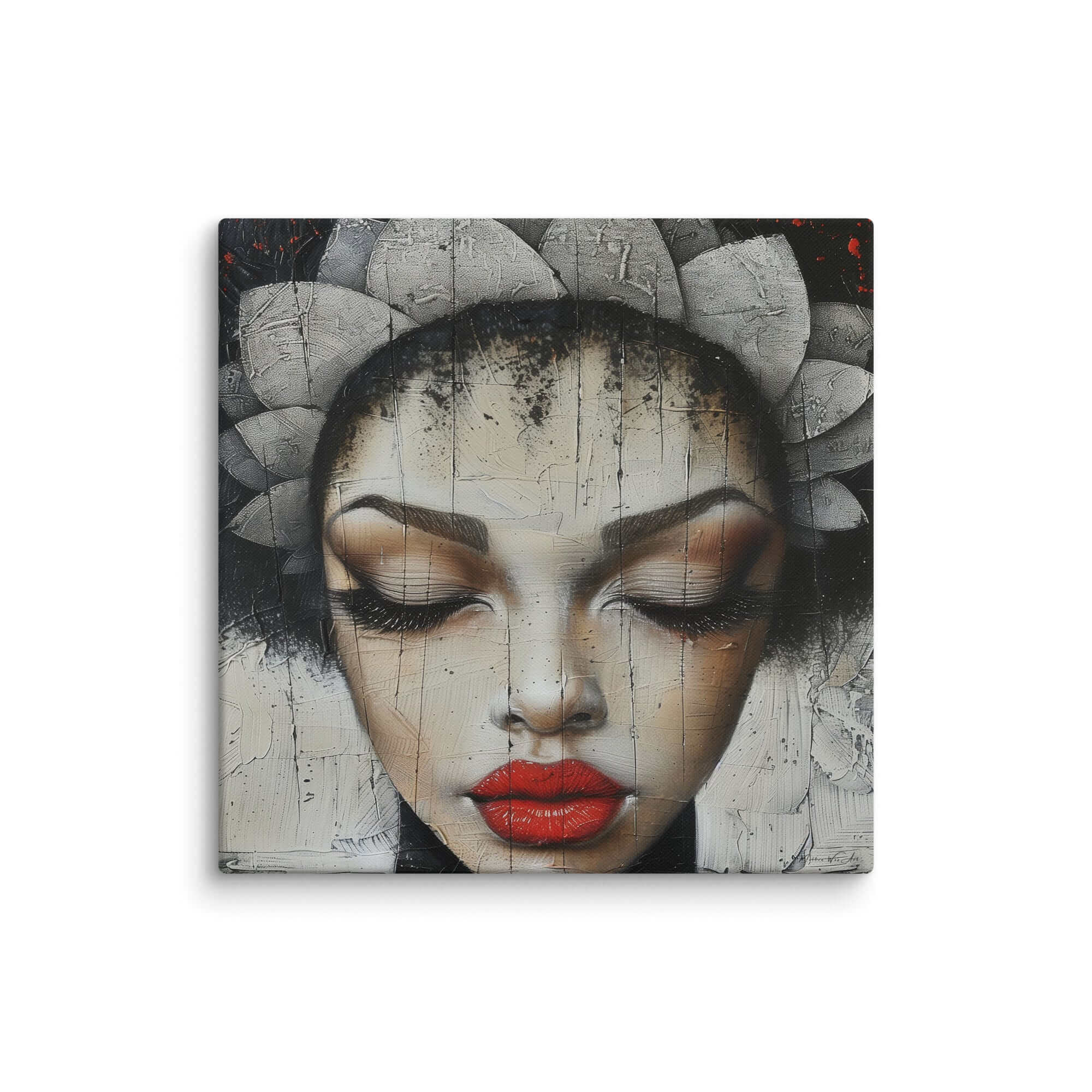 Dynamic abstract piece ‘Abstract Black Art Portrait Canvas | African-American Wall Decor’ with vibrant colors and powerful imagery of African-American themes, ideal for home decor by Milton Wes Art.