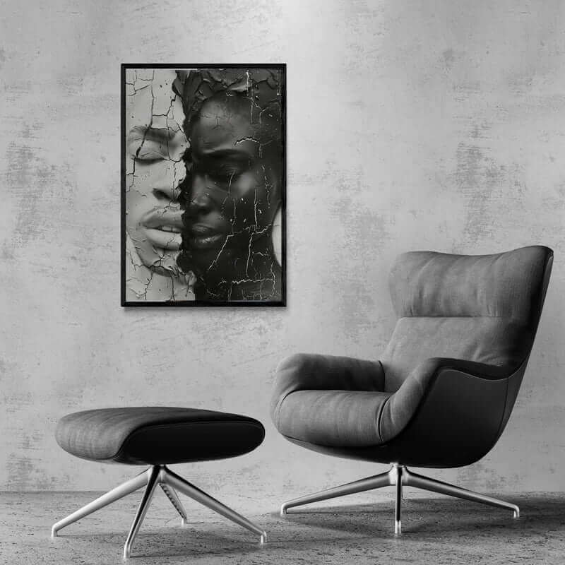 Dynamic abstract piece ‘Resilient Souls Wall Art | African-American Abstract Canvas Decor’ with vibrant colors and powerful imagery of African-American themes, ideal for home decor by Milton Wes Art.