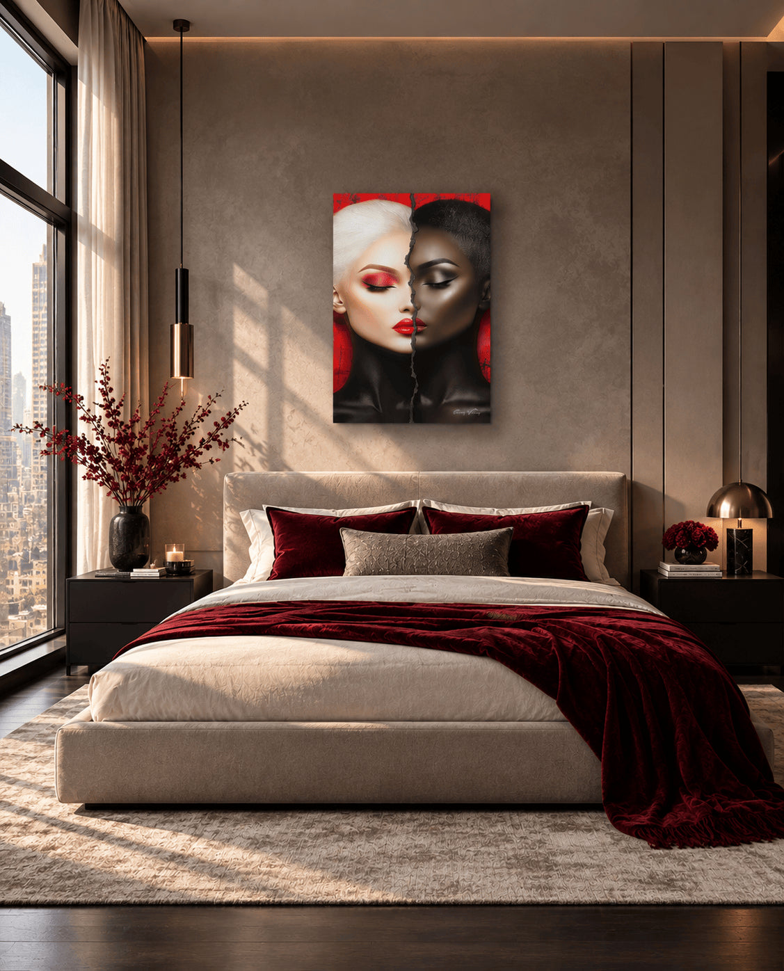Contrast Faces by Corey Wesley, 24 × 36 in High-gloss aluminum contemporary artwork, Milton Wes Art. view 2
