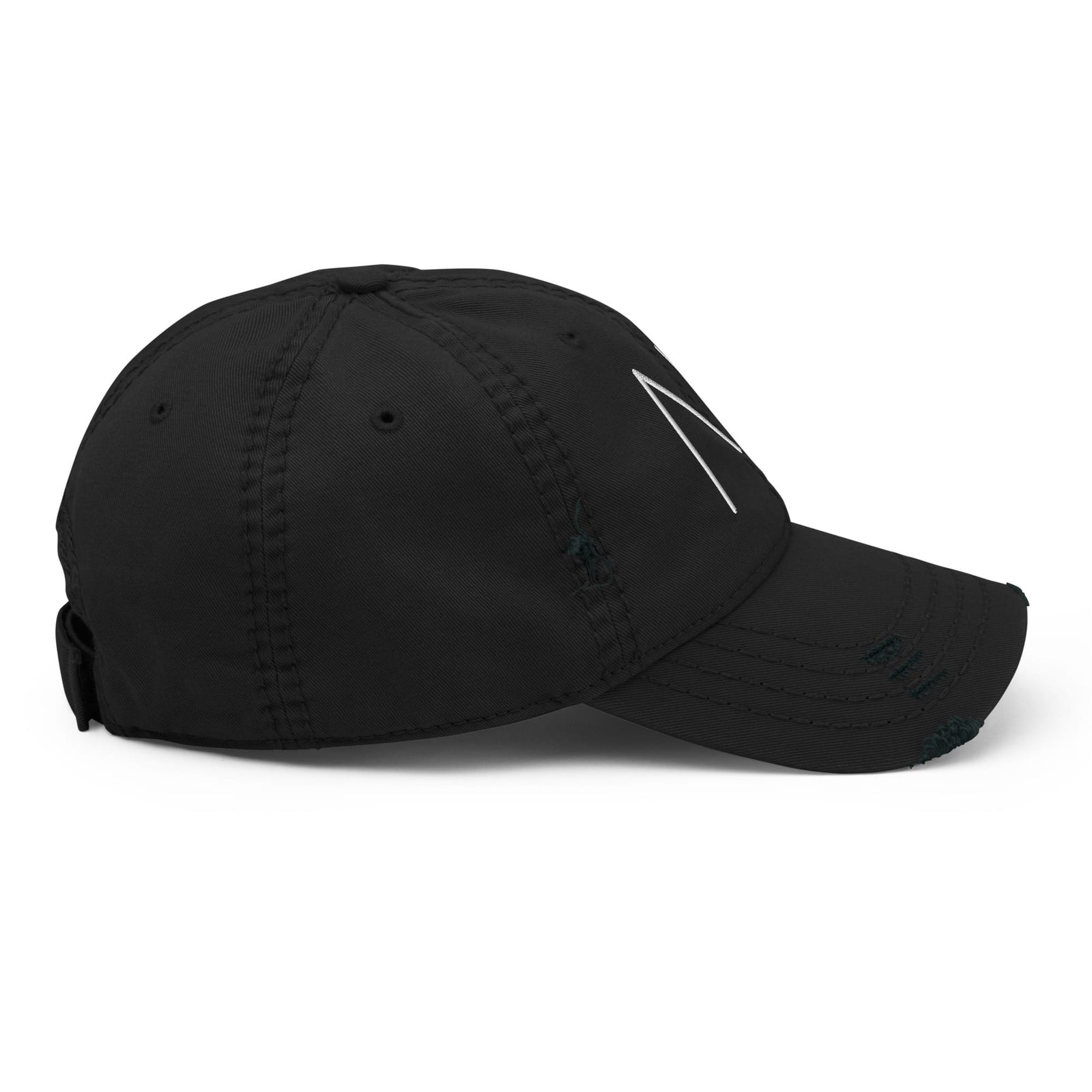 Milton Wes Art Logo Dad Hat in black, right side view.