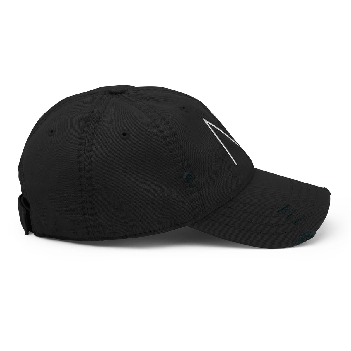 Milton Wes Art Logo Dad Hat in black, right side view.