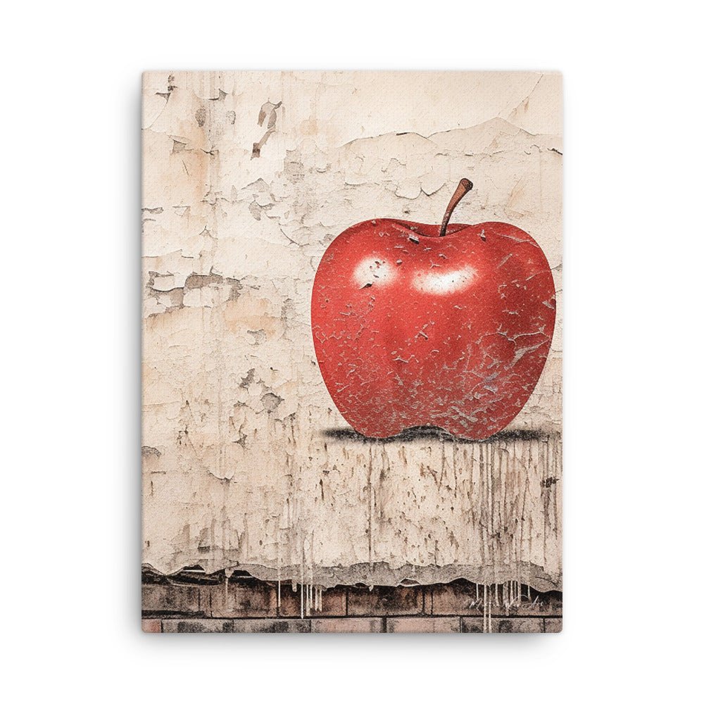 Urban Orchard Apple Canvas Wall Art - Homage to The Big Apple - Milton Wes Art Framed Wall Art