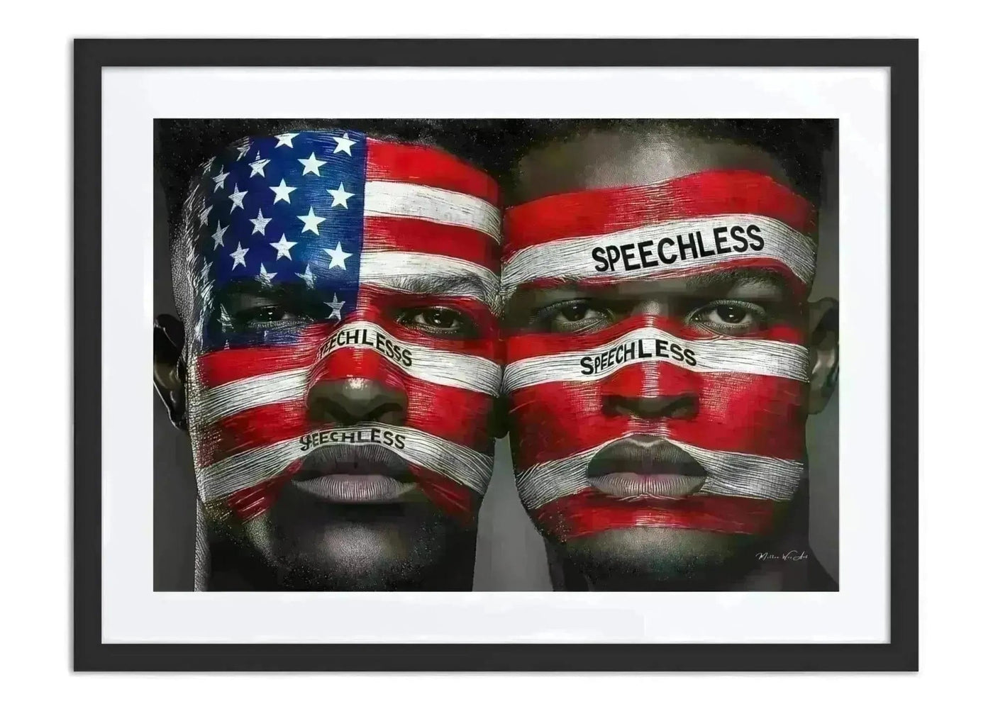 Freedom Isn't Free | One of One Contemporary Framed Wall Art, 24x18, Harlem NYC by Corey Wesley, 24 × 18 in Framed Artwork contemporary artwork, Milton Wes Art. view 1