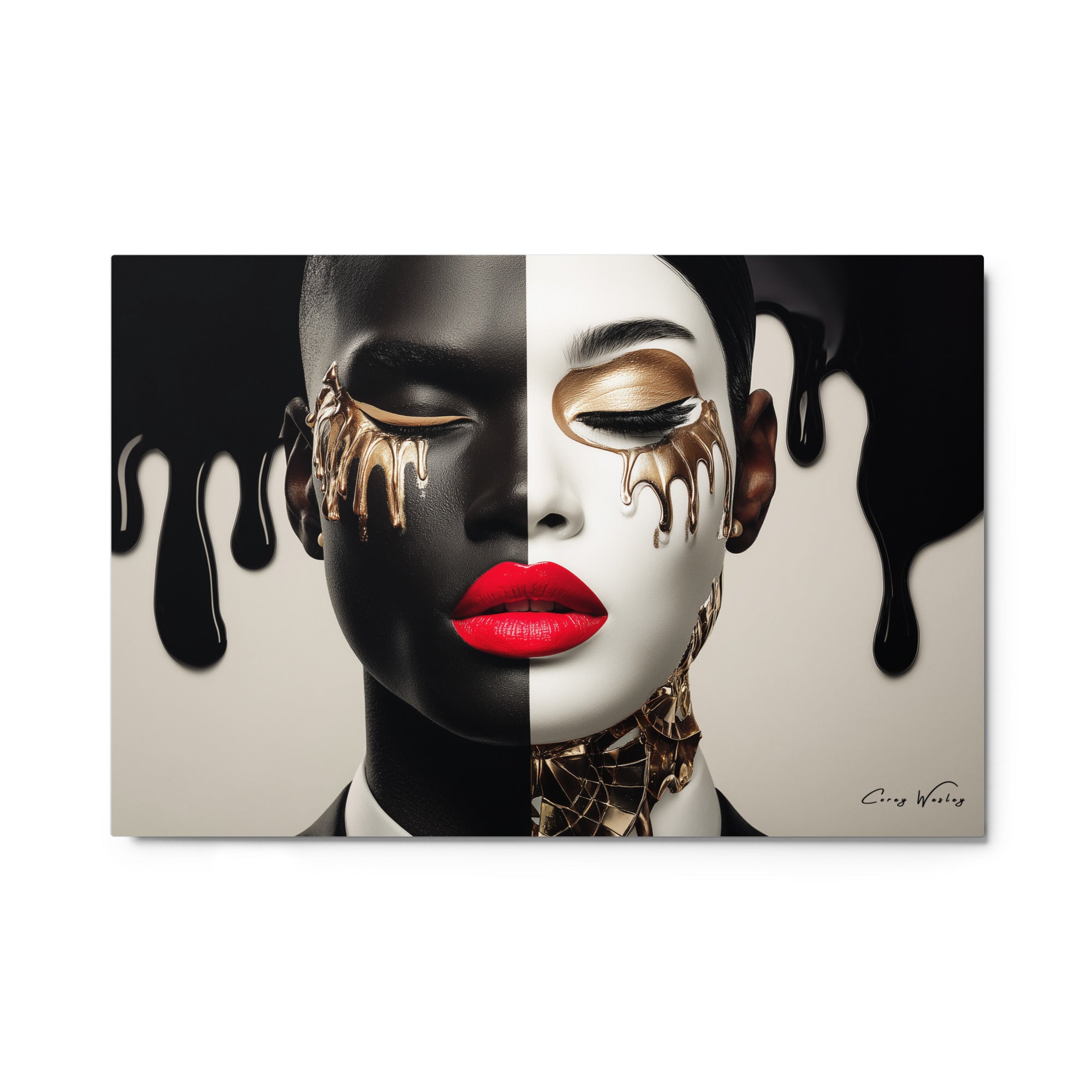 Product mockup contemporary figurative portrait artwork by Harlem artist Corey Wesley