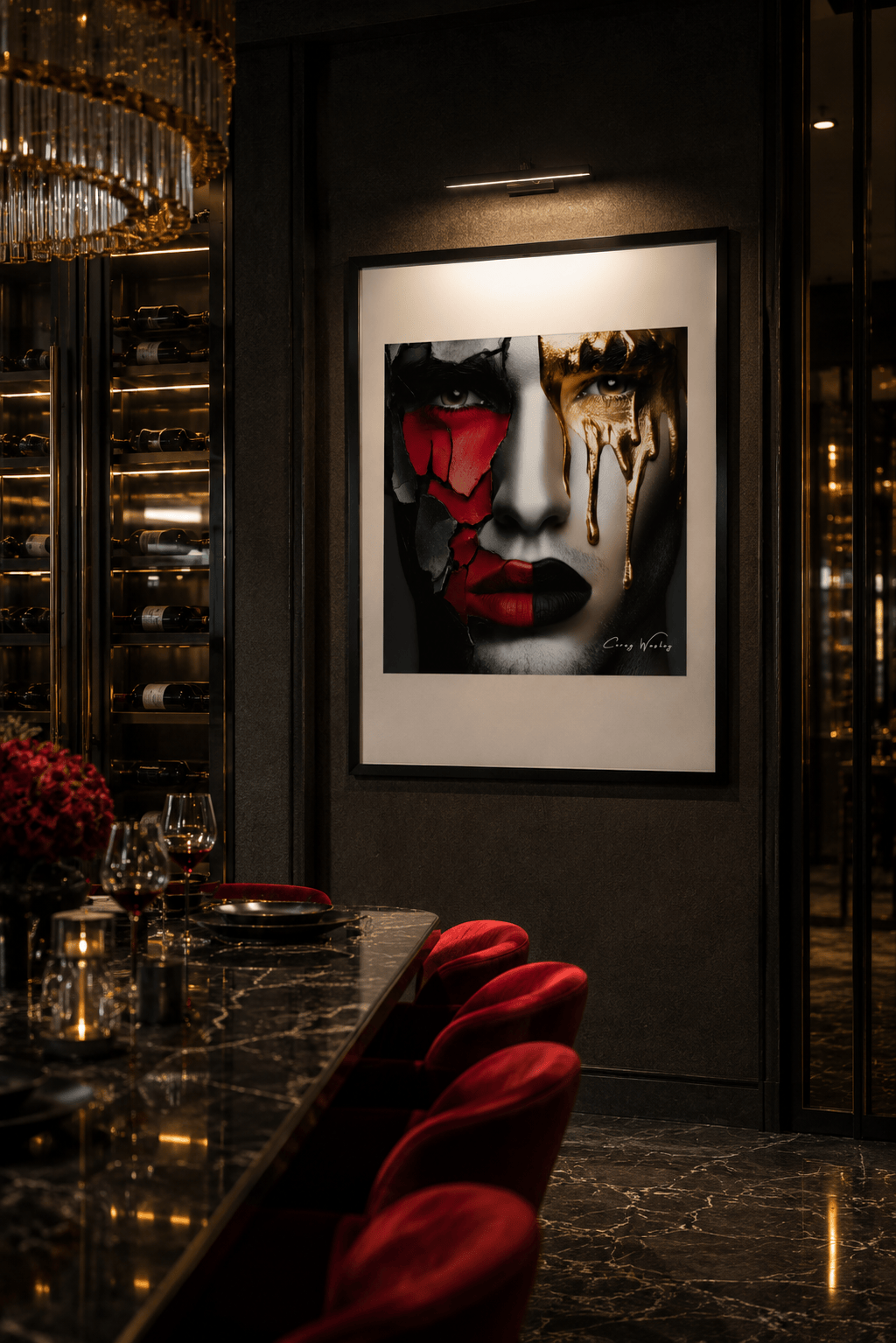 Gold Doesn't Heal by Corey Wesley, 24 × 36 in Framed Artwork contemporary artwork, Milton Wes Art. view 2