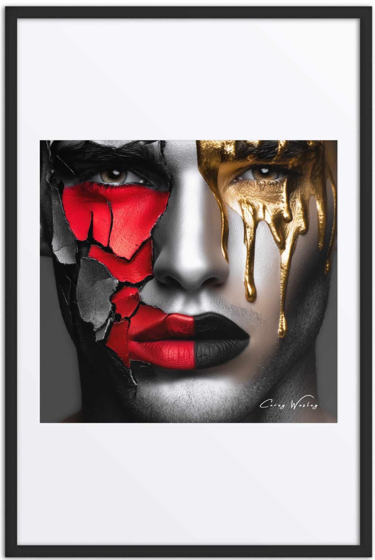 Gold Doesn't Heal by Corey Wesley, 24 × 36 in Framed Artwork contemporary artwork, Milton Wes Art. view 3