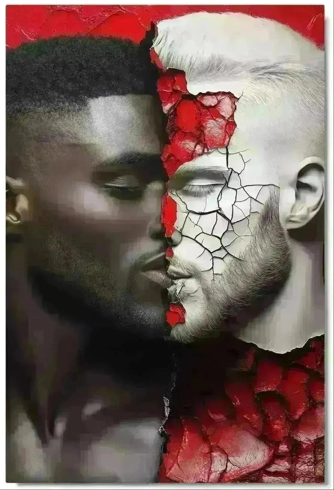 Love Cracks, one-of-one aluminum artwork by Harlem artist Corey Wesley, 24x36, Milton Wes Art NYC