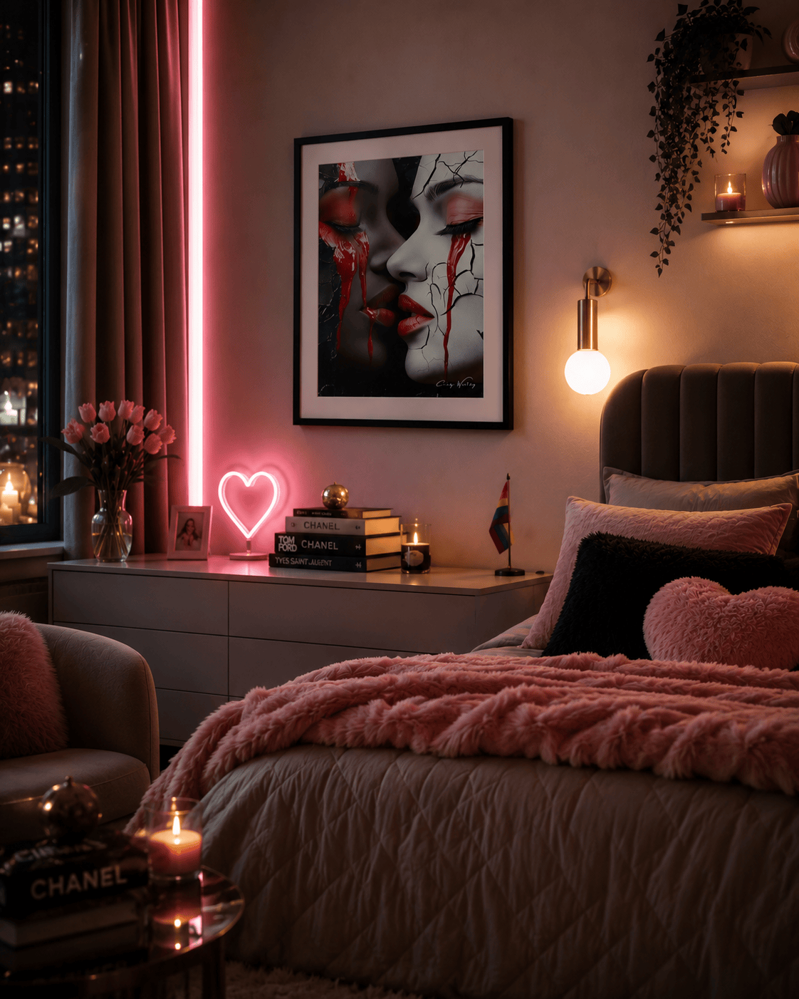 Love Hurts | One of One Contemporary Framed Wall Art, 18x24, Harlem NYC by Corey Wesley, 18 × 24 in Framed Artwork contemporary artwork, Milton Wes Art. view 2