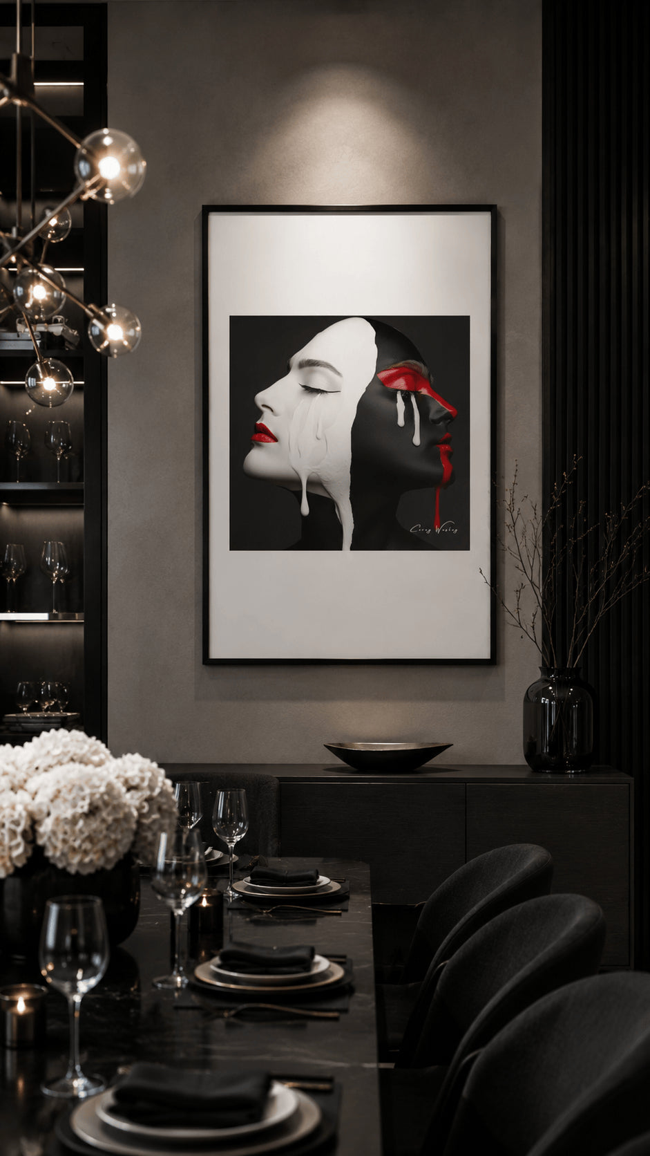 Love in Contrast by Corey Wesley, 24 × 36 in Framed Artwork contemporary artwork, Milton Wes Art. view 2