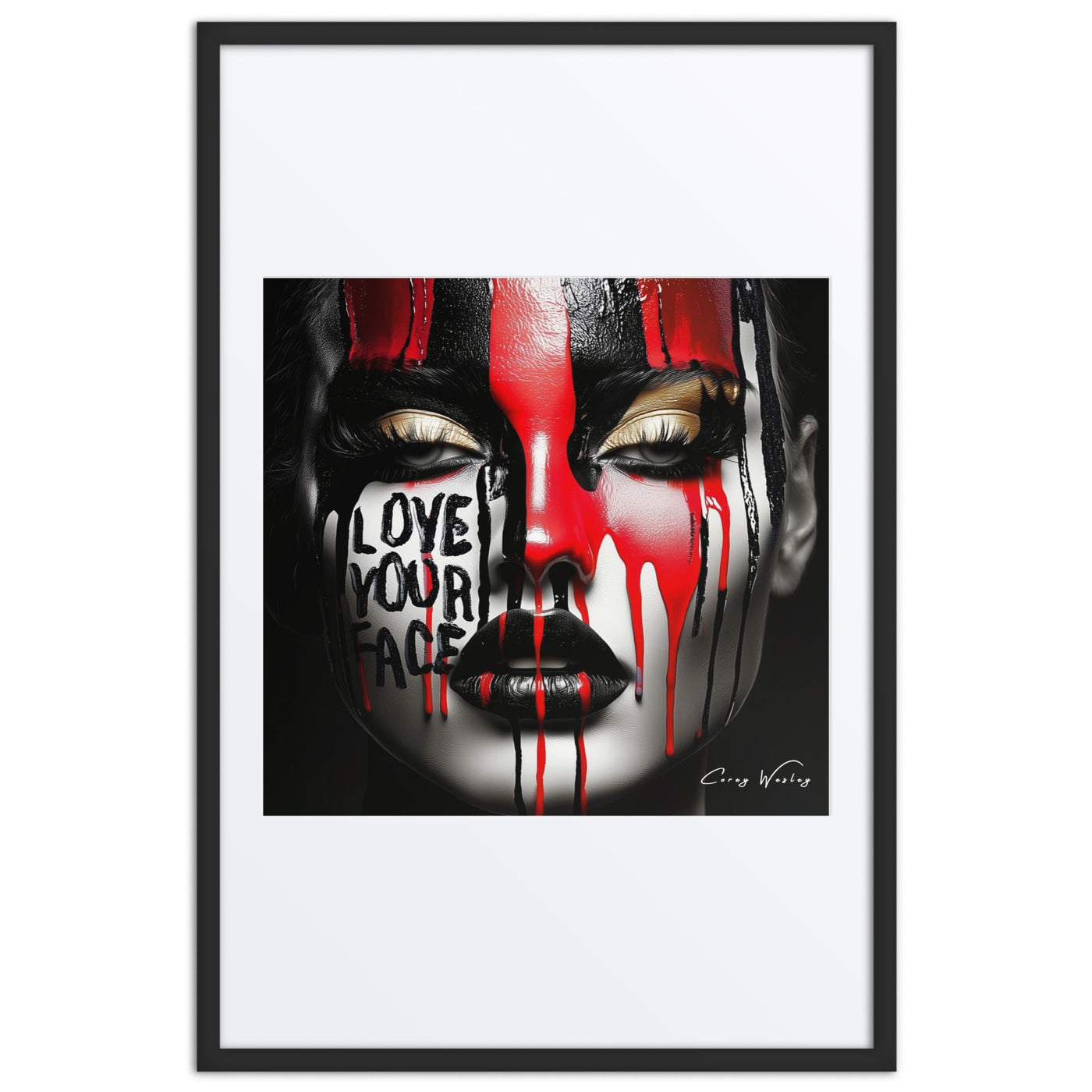 Love Your Face | Contemporary Framed Artwork, Harlem NYC by Corey Wesley, 24 × 36 in Framed Artwork contemporary artwork, Milton Wes Art. view 3
