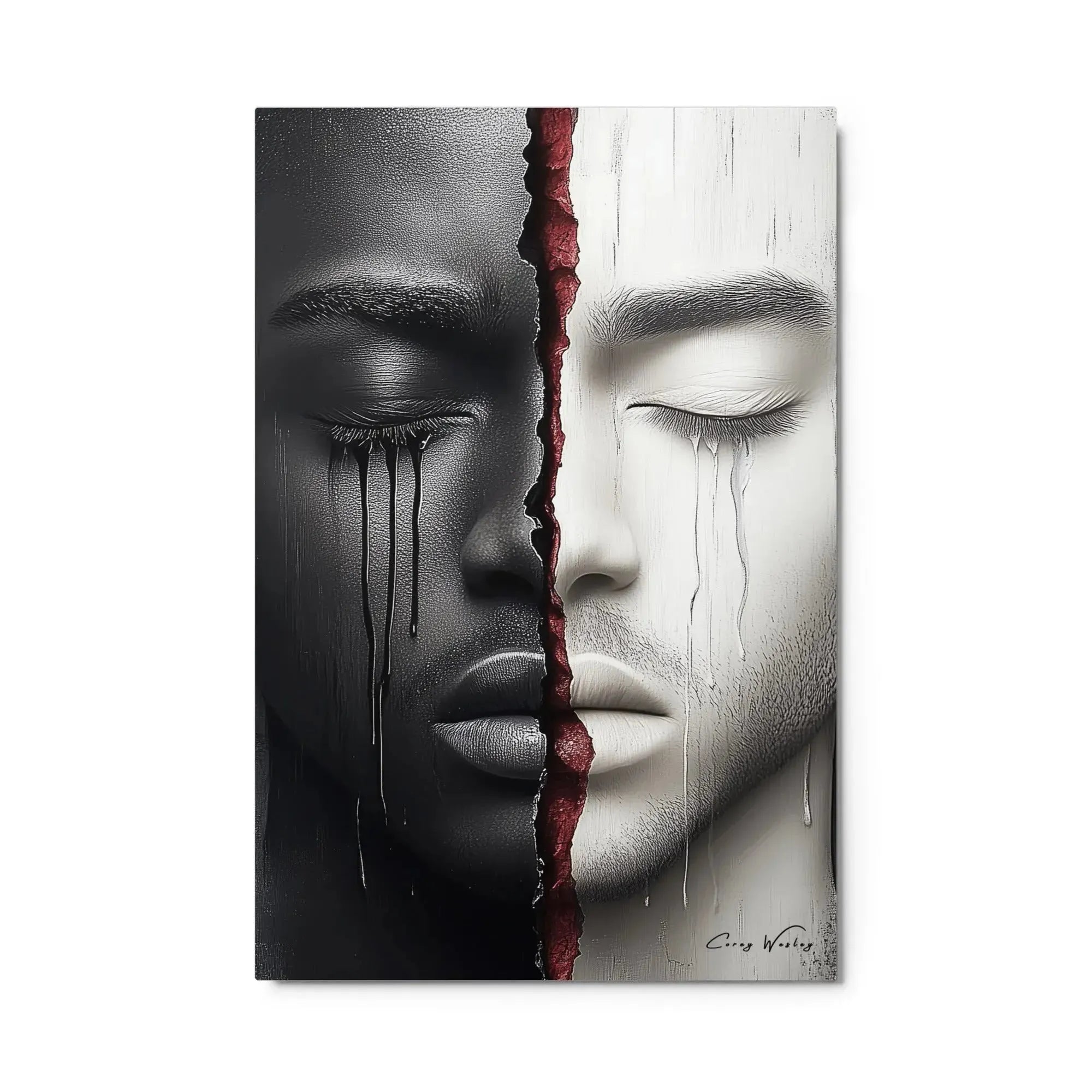 Signature Corey Wesley piece in metal print format for refined interiors.