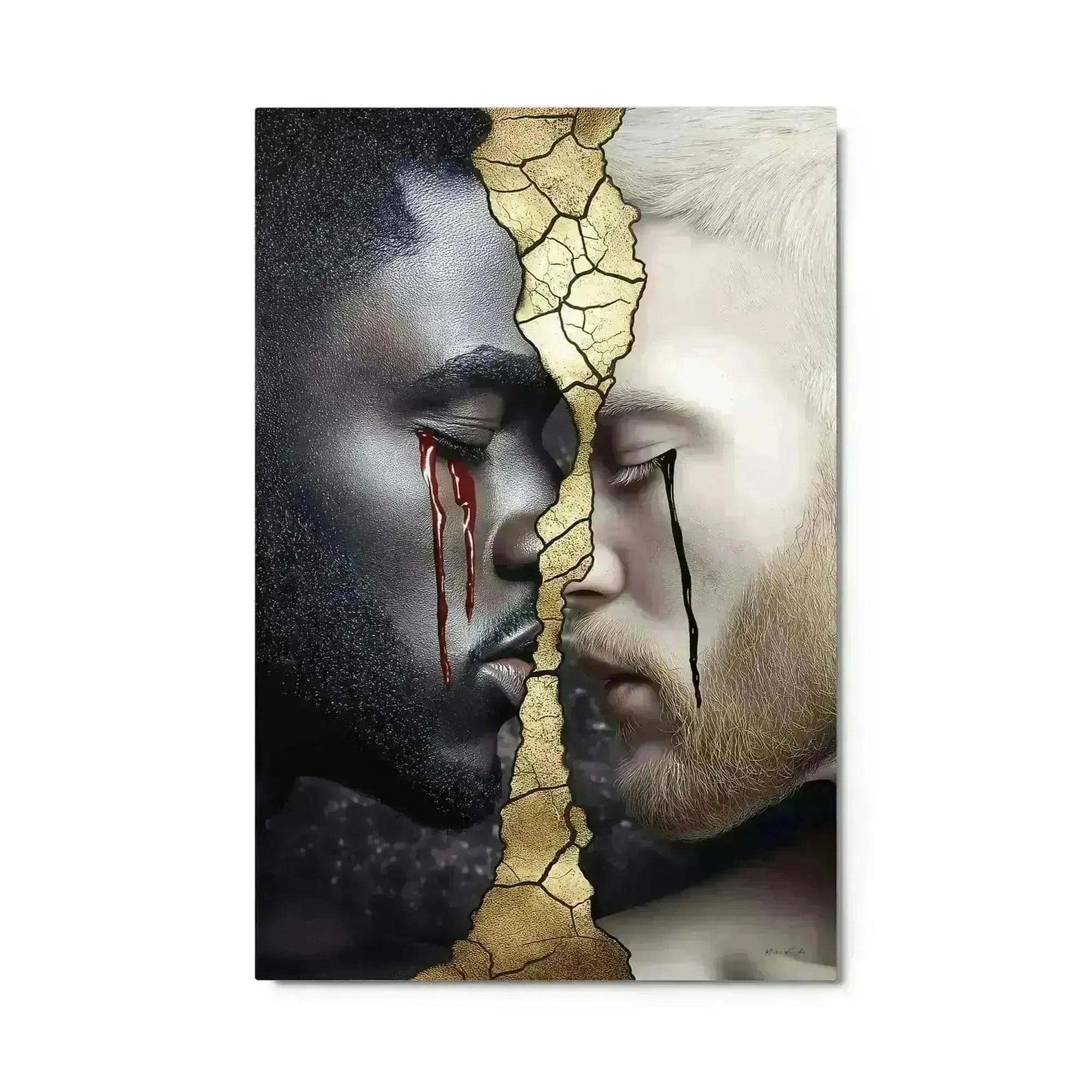 Luxury Metal Wall Art – Golden Tears | Striking Emotional Piece - Milton Wes Art