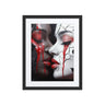 Embrace of Shadows and Light - Abstract African-American framed print with vivid red accents and cracked textures, ideal for Afrocentric home decor.