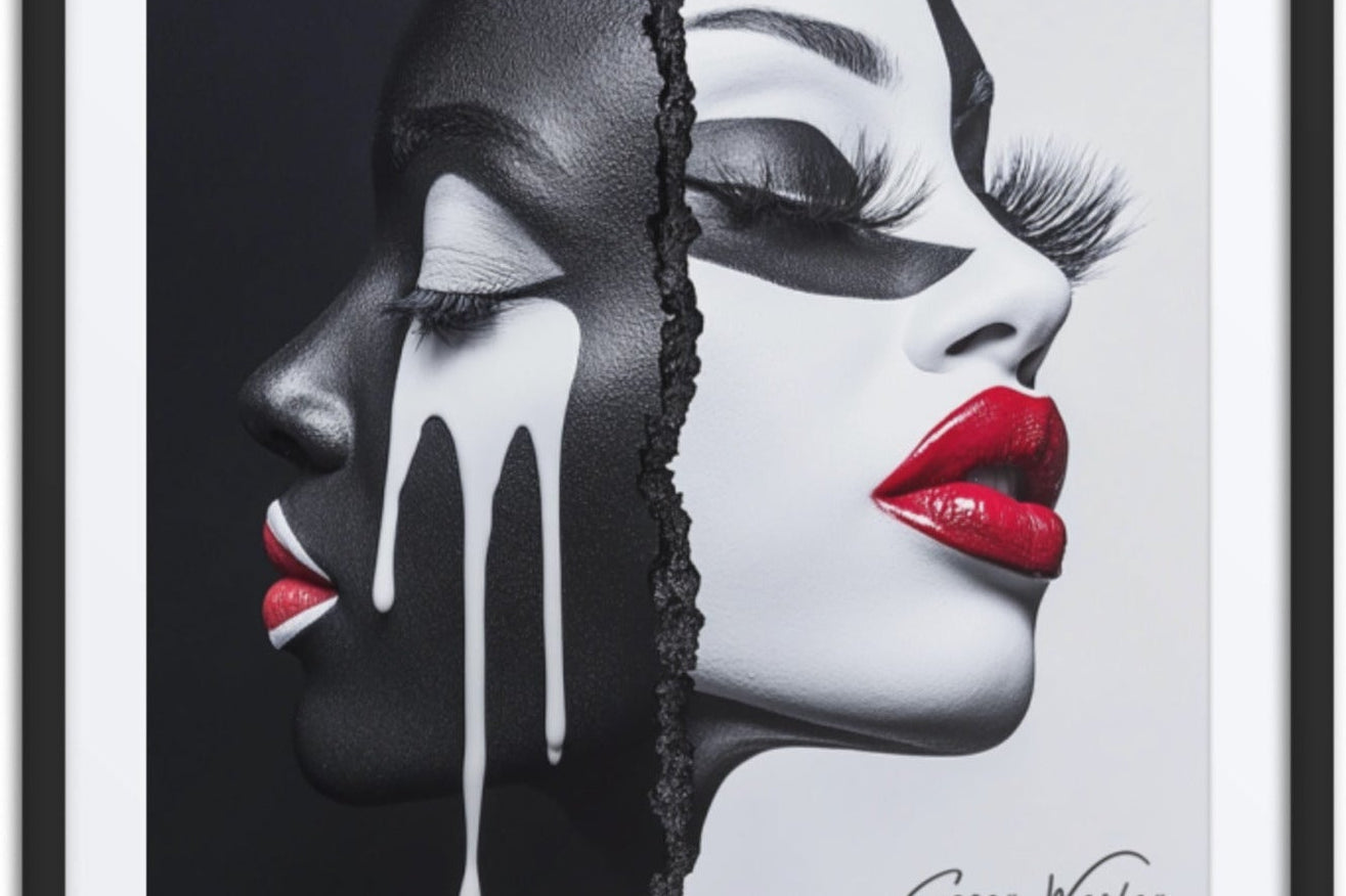 Two Truths, One Body — one of one framed artwork by Harlem artist Corey Wesley, 24x36, Milton Wes Art NYC