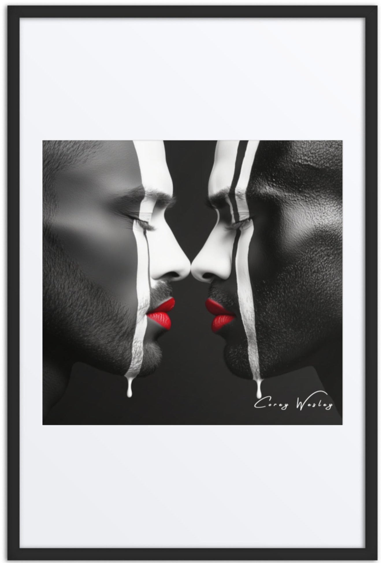 Presence Undiminished — one of one framed artwork by Harlem artist Corey Wesley, 24x36, Milton Wes Art NYC contemporary figurative portrait artwork by Harlem artist Corey Wesley