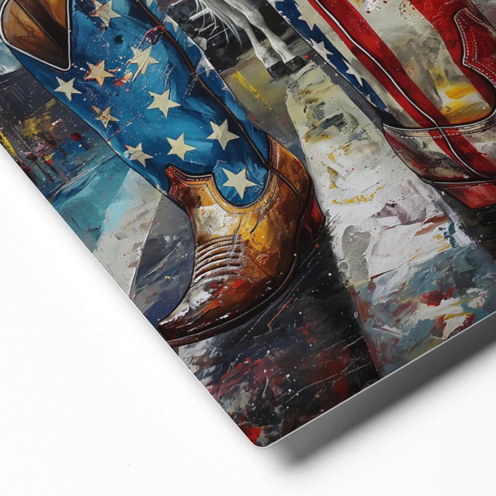 Urban Rodeo - Beyoncé's Country Album Inspired Cowboy Boots Metal Print Art - Milton Wes Art metal print wall art