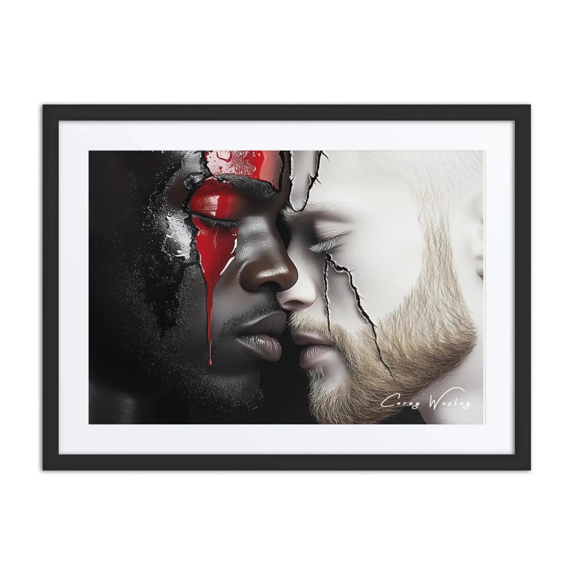 Unapologetic Lovers: Cracked Faces Framed Wall Art - Milton Wes Art