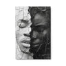 Cracked Duality: Faces in Contrast – Luxury Metal Wall Art for Contemporary Spaces - Milton Wes Art